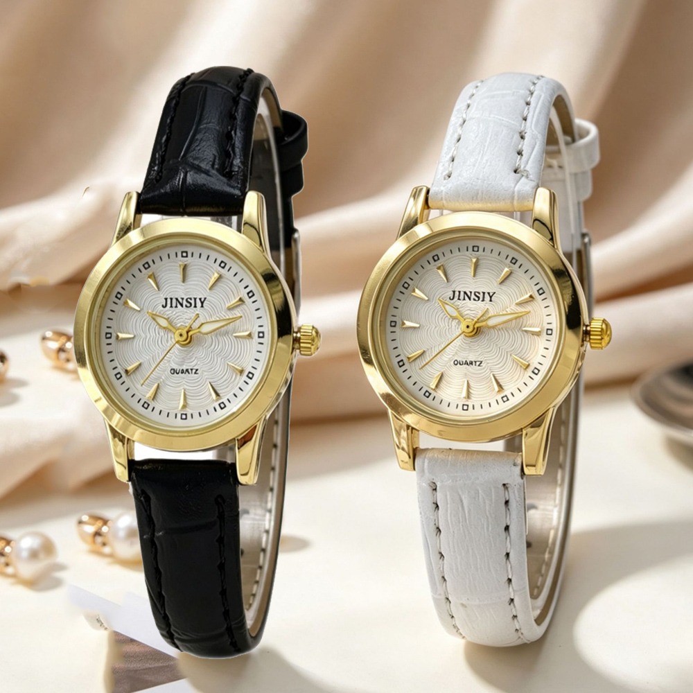 Luxury Watch With Leather Strap - Moda Deri Kayışlı Kuvars Saat Lüks