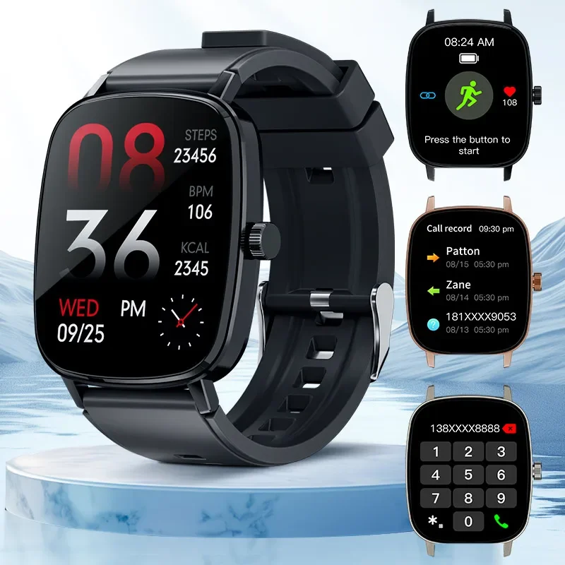 Luxury Watch On Rubber Strap - Elektronik Akıllı Saatler Kablosuz Arama Özellikli