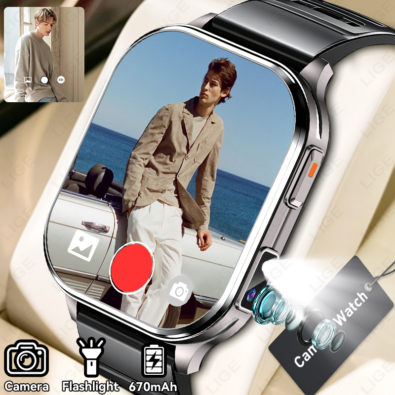 Luxury Watch Photo - LIGE Kamera Akıllı Saat Erkek Kadın