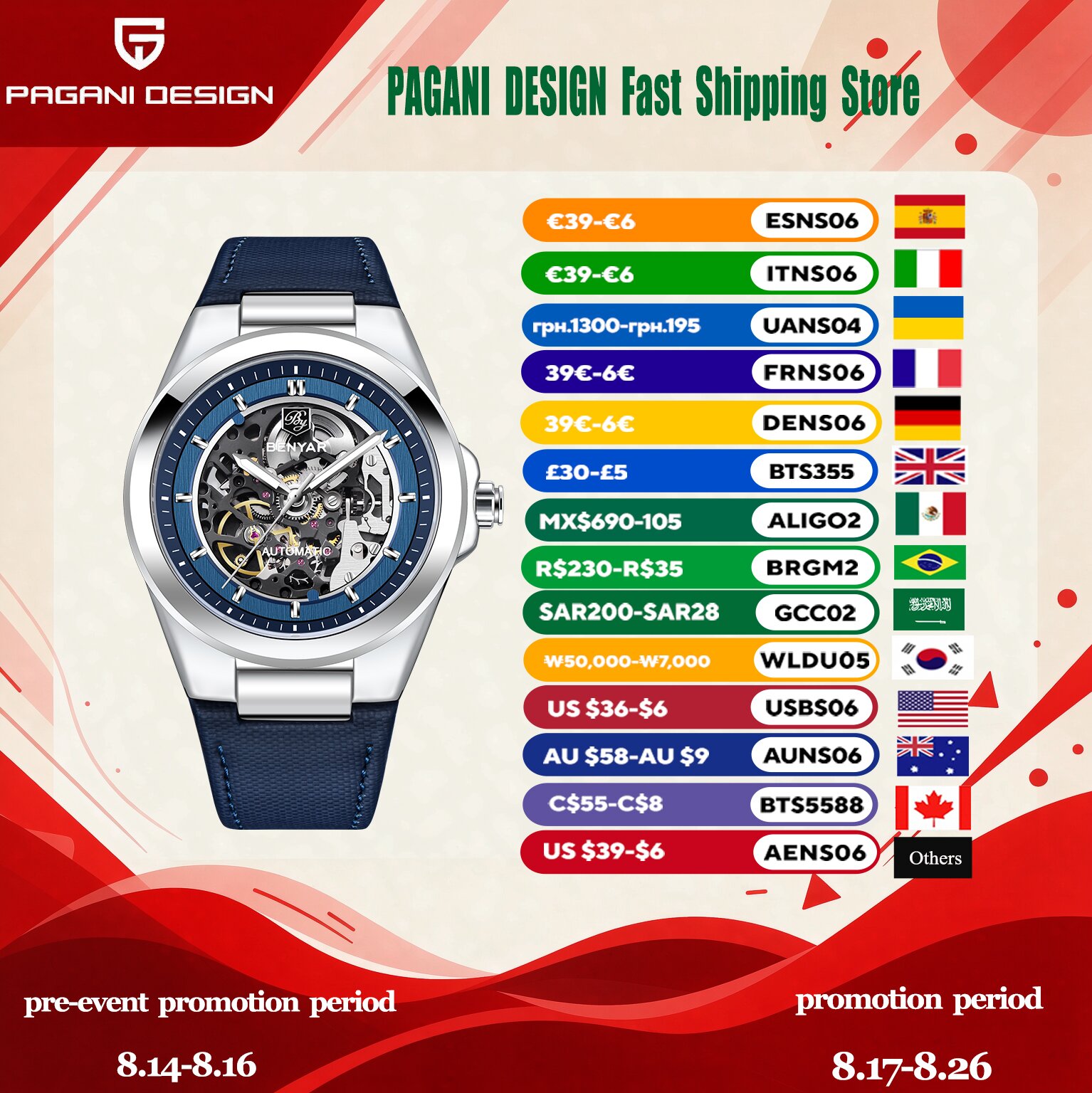 Luxury Watch On Sale - BENYAR Lüks Erkek Otomatik İş Elbise