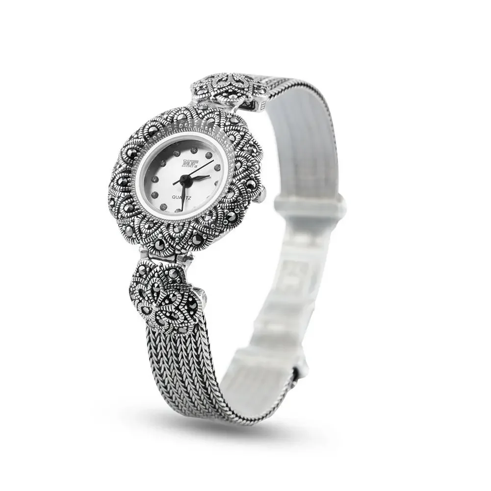 Luxury Watch Photo - Koleksiyoncu eşyası-Retro Tarzı Gümüş Tay El