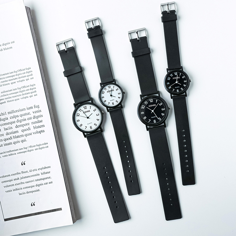 Luxury Watch With Leather Strap - Basit Siyah İzle Kuvars Saatler Kadınlar