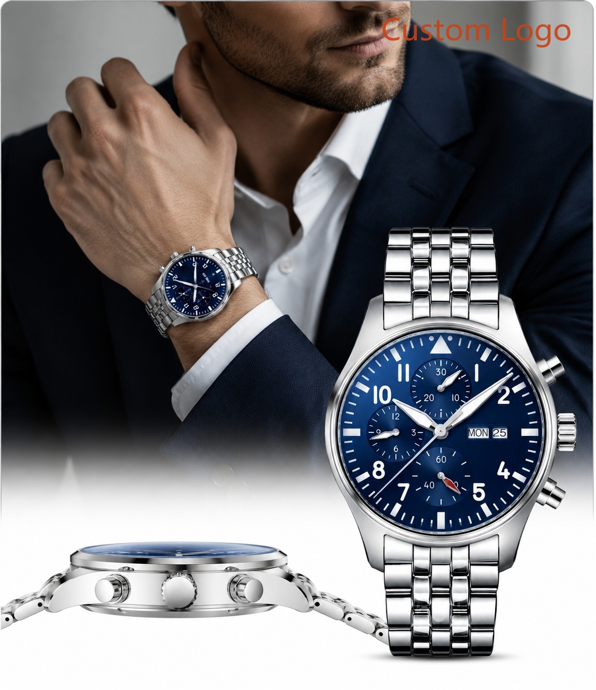 Watch Triangle Luxury - 43mm Klasik Askeri Pilot Erkek Kol