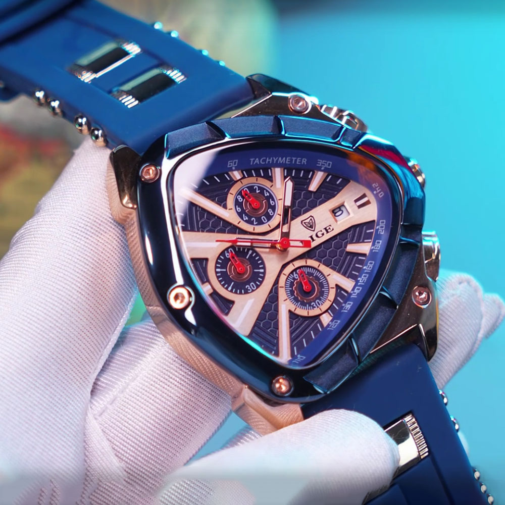 LIGE Moda Erkek Izle Üçgen Kro - Watch Triangle Luxury incelemesi ve fiyatı