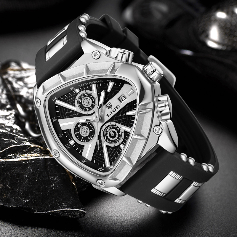 LIGE Moda Erkek Izle Üçgen Kro - Watch Triangle Luxury incelemesi ve fiyatı