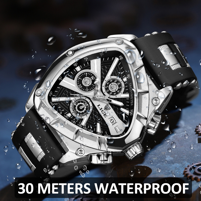 LIGE Moda Erkek Izle Üçgen Kro - Watch Triangle Luxury incelemesi ve fiyatı