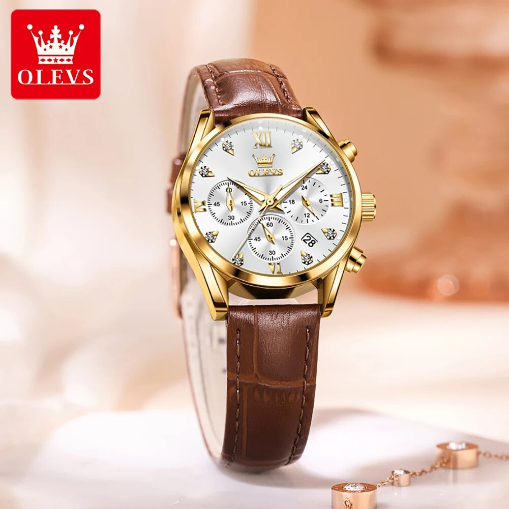OLEVS 5523 kadın saatler deri  - Luxury Watch With Leather Strap incelemesi ve fiyatı
