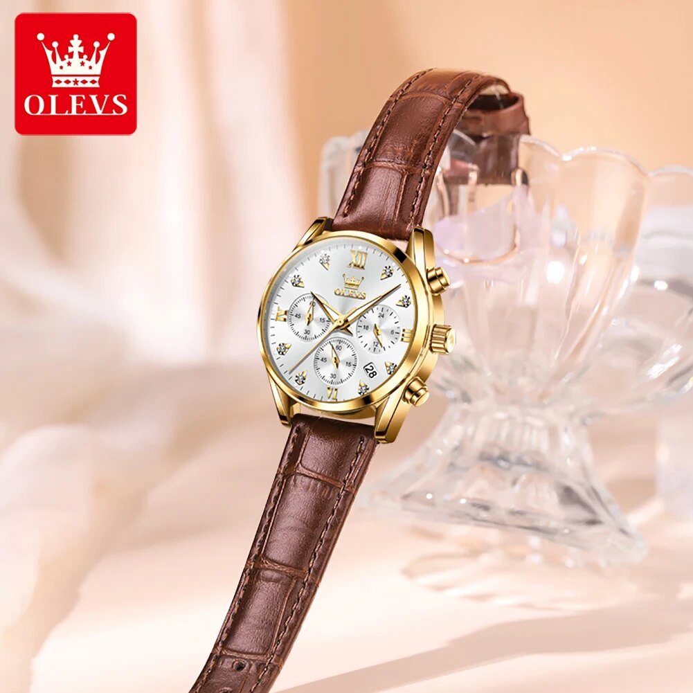OLEVS 5523 kadın saatler deri  - Luxury Watch With Leather Strap incelemesi ve fiyatı