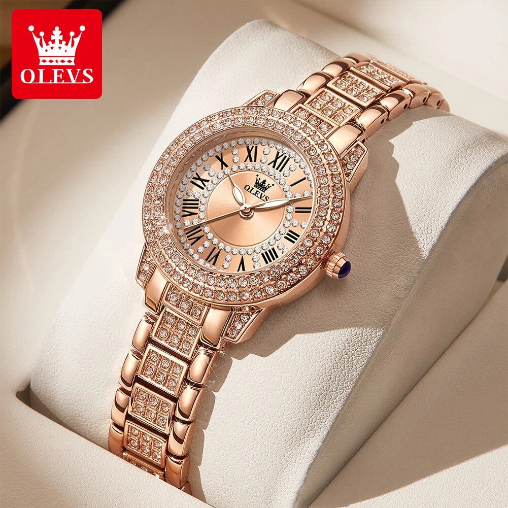OLEVS 9943 lüks tüm elmas orij - Luxury Watch Cheap incelemesi ve fiyatı