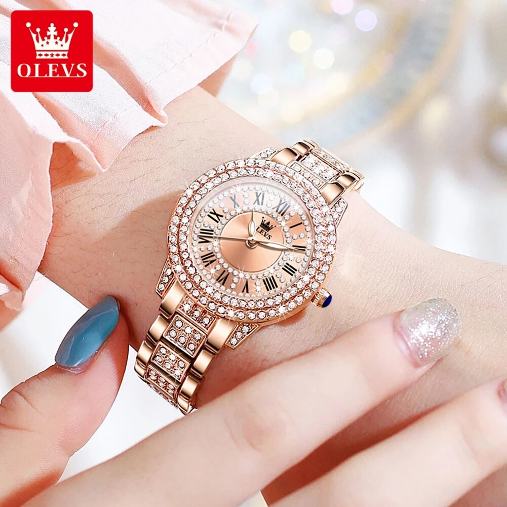 OLEVS 9943 lüks tüm elmas orij - Luxury Watch Cheap incelemesi ve fiyatı