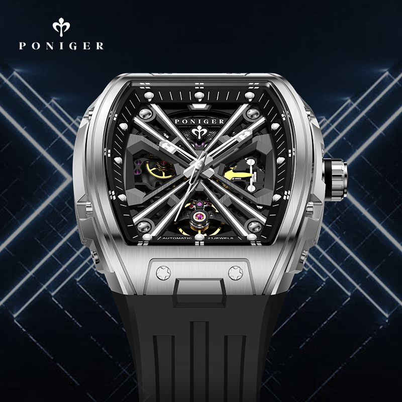 PONIGER Lüks Otomatik Mekanik  - Luxury Watch On Rubber Strap incelemesi ve fiyatı