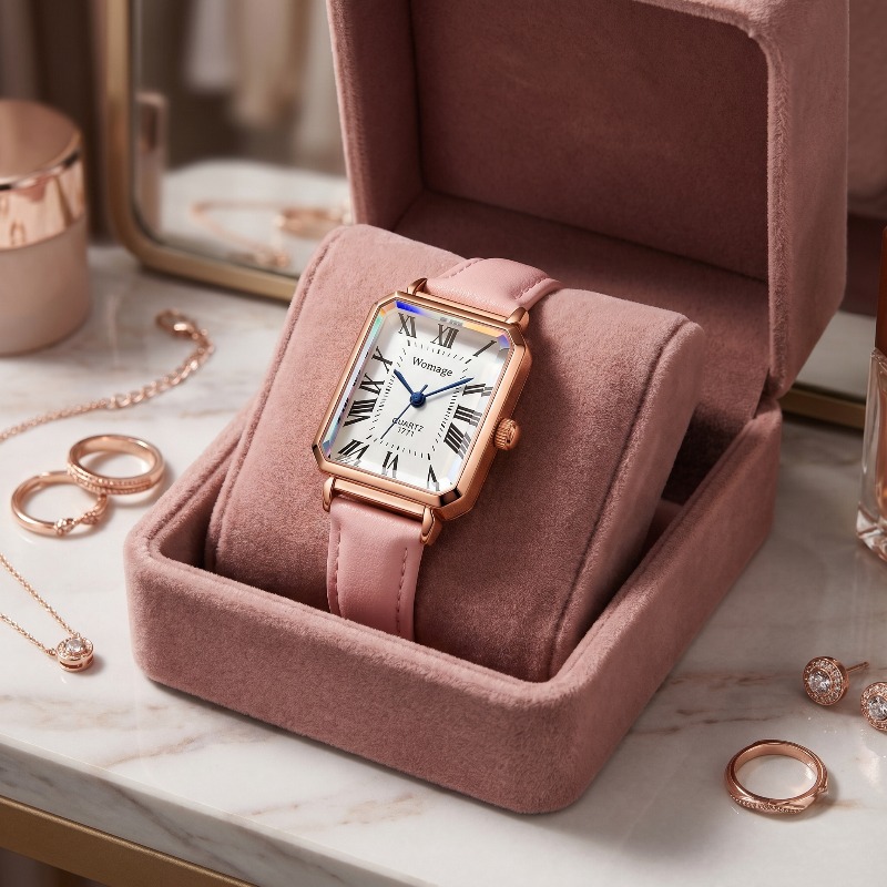 Moda Dikdörtgen Kuvars Saatler - Luxury Watch With Leather Strap incelemesi ve fiyatı