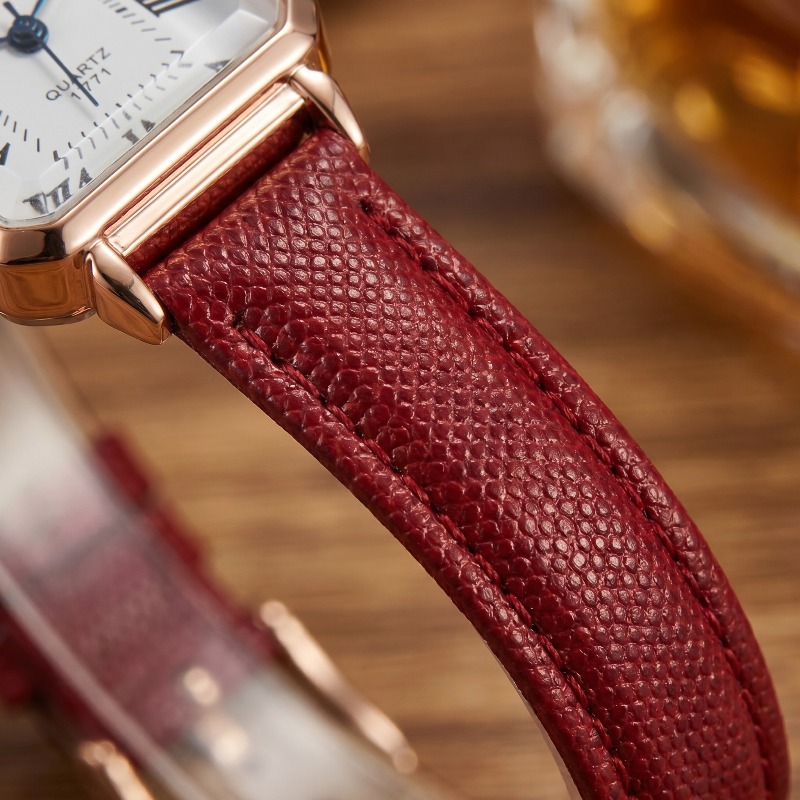 Moda Dikdörtgen Kuvars Saatler - Luxury Watch With Leather Strap incelemesi ve fiyatı