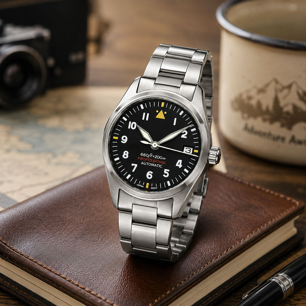 Özel LOGO 36mm 39mm Pilot Saat - Automatic Pilot Watch incelemesi ve fiyatı