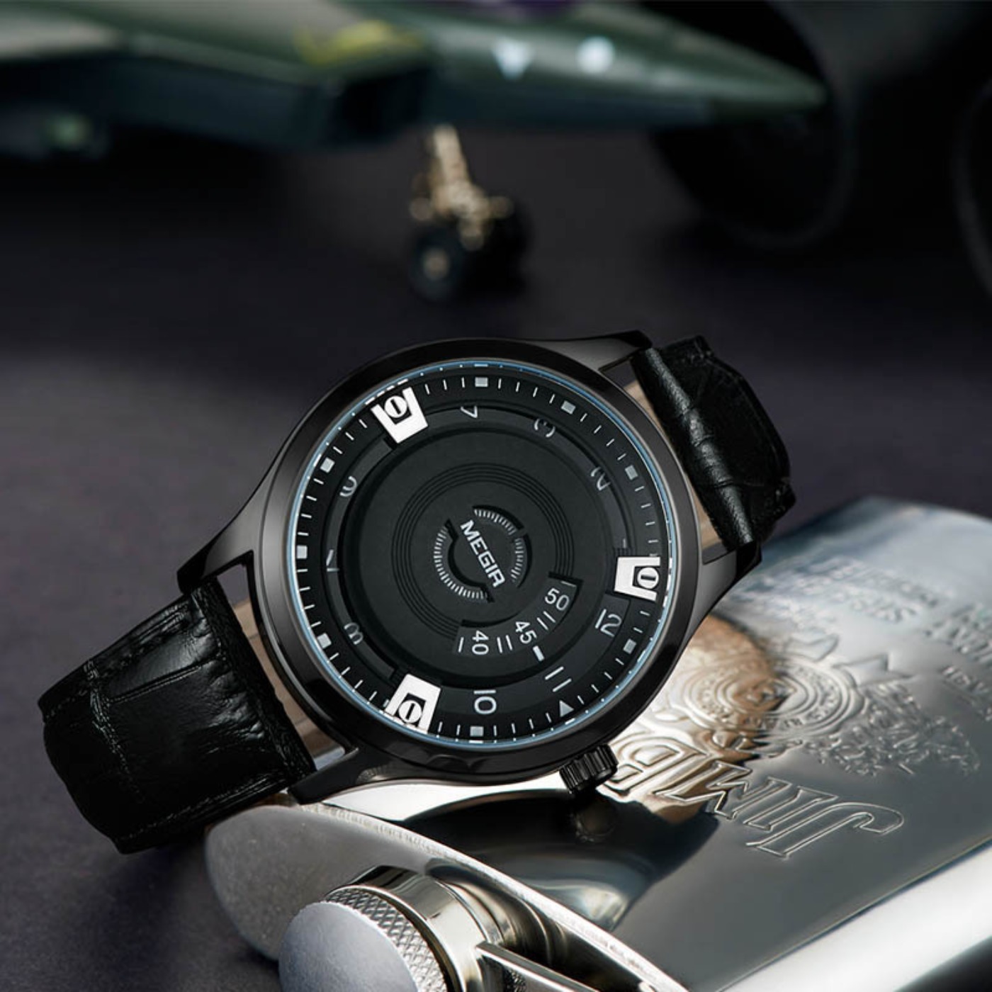 MEGIR Erkekler Saatler Lüks De - Luxury Watch With Leather Strap incelemesi ve fiyatı