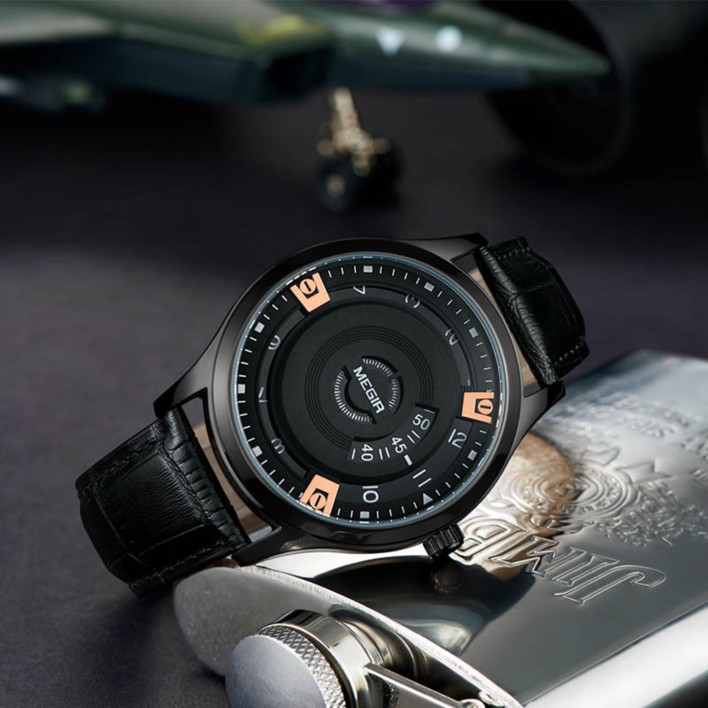 MEGIR Erkekler Saatler Lüks De - Luxury Watch With Leather Strap incelemesi ve fiyatı