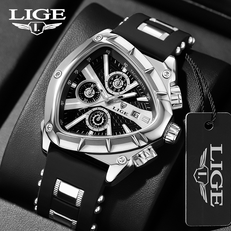 LIGE Moda erkek saati Lüks Üçg - Watch Triangle Luxury incelemesi ve fiyatı