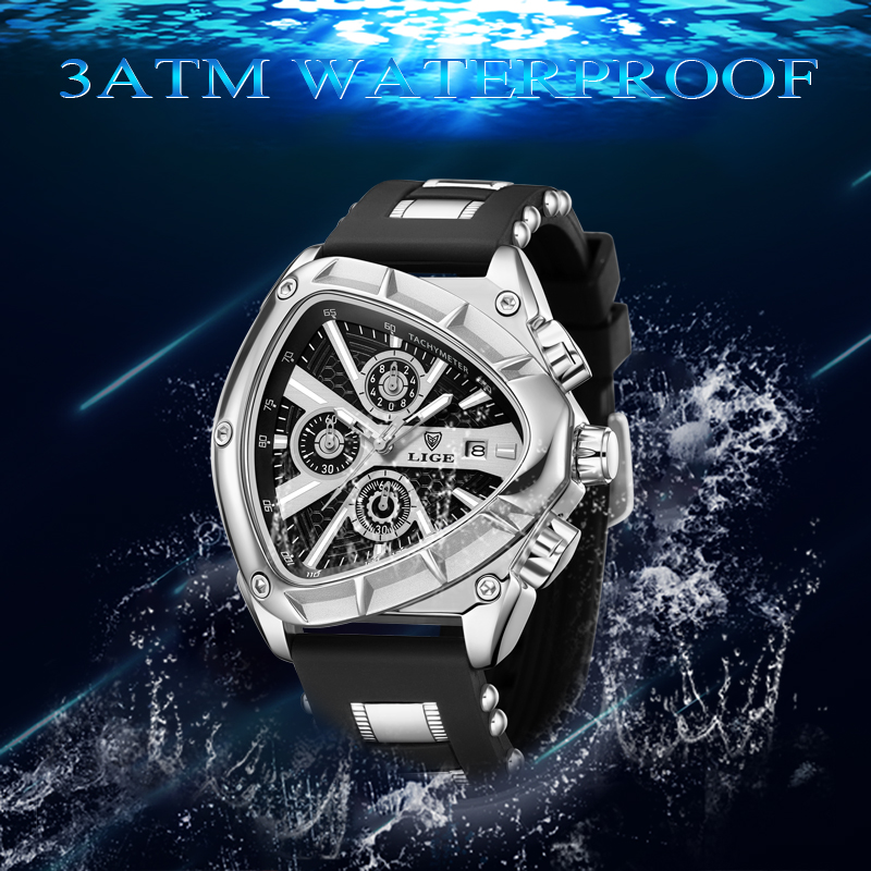 LIGE Moda erkek saati Lüks Üçg - Watch Triangle Luxury incelemesi ve fiyatı