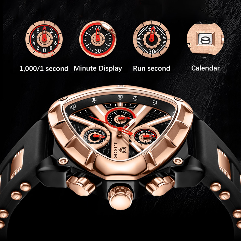 LIGE Moda Erkekler İzle Üçgen  - Watch Triangle Luxury incelemesi ve fiyatı