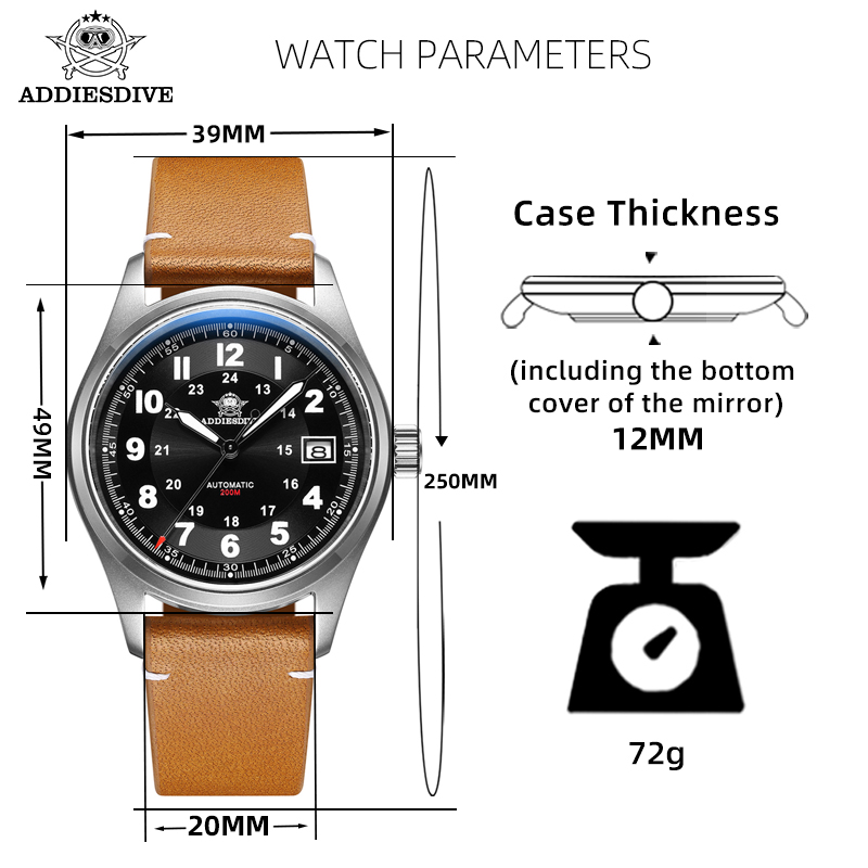 ADDIESDIVE 39mm AD2048 erkek s - Automatic Pilot Watch incelemesi ve fiyatı